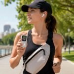 Runner holding RePod Apple Watch iPod case for phone-free running