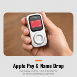 RePod Apple Watch iPod case showing Apple Pay and NameDrop in hand