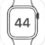 Handheld music player style case for 44mm Apple Watch SE and Series 4/5/6, ergonomic design with integrated click-wheel look.