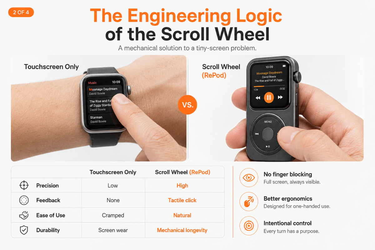 TinyPod alternative RePod Apple Watch iPod case RePod as a TinyPod alternative that turns Apple Watch into an iPod-style handheld device for focused phone-free use