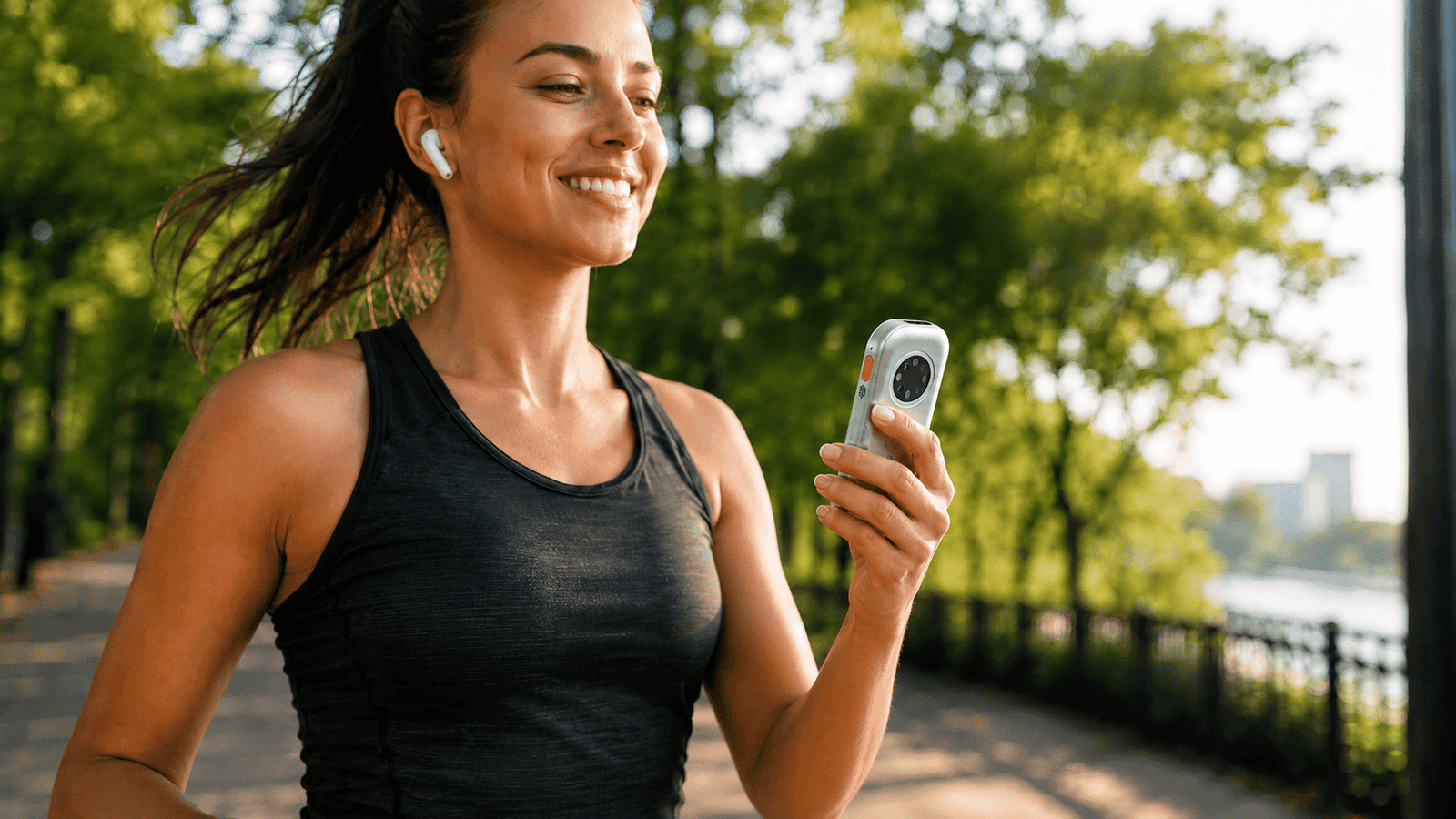 Phone-free running setup with Apple Watch Ultra in RePod, AirPods, running shoes and house key