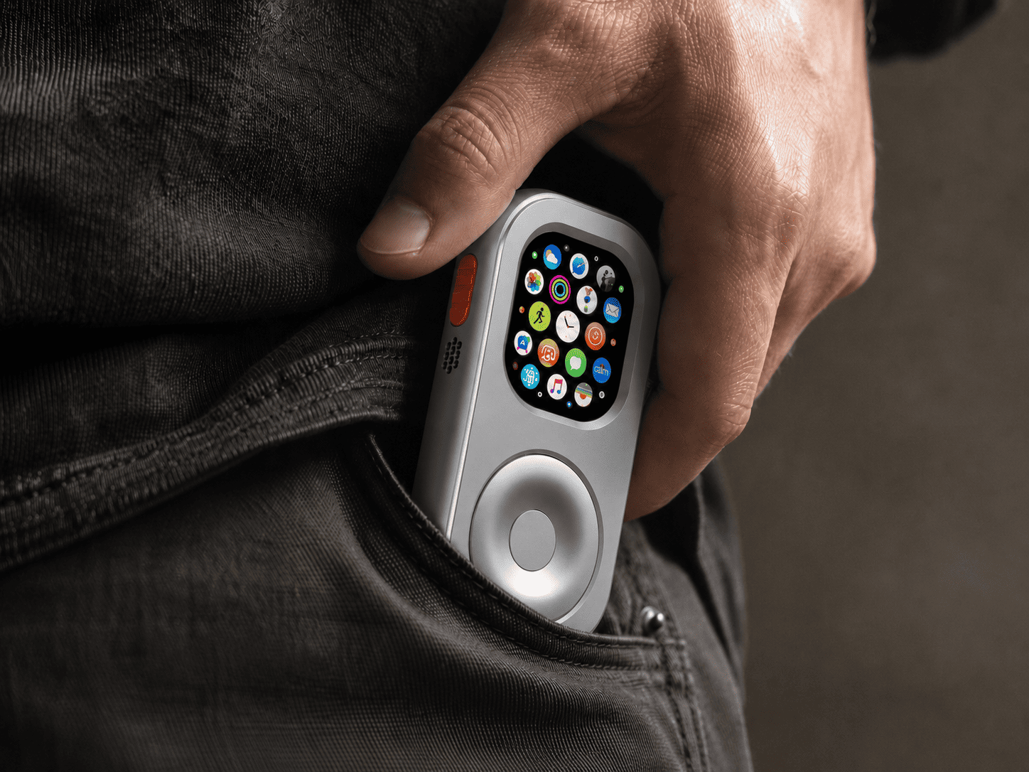 Apple Watch pocket carry mode in heavy duty metal case for digital detox