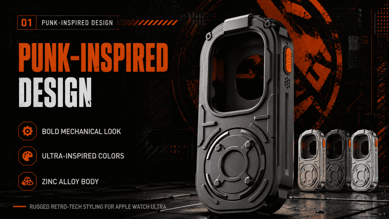 Ultra RePod Case Color Variations Titanium Color Silver and Gunmetal Black for Apple Watch Ultra 49mm