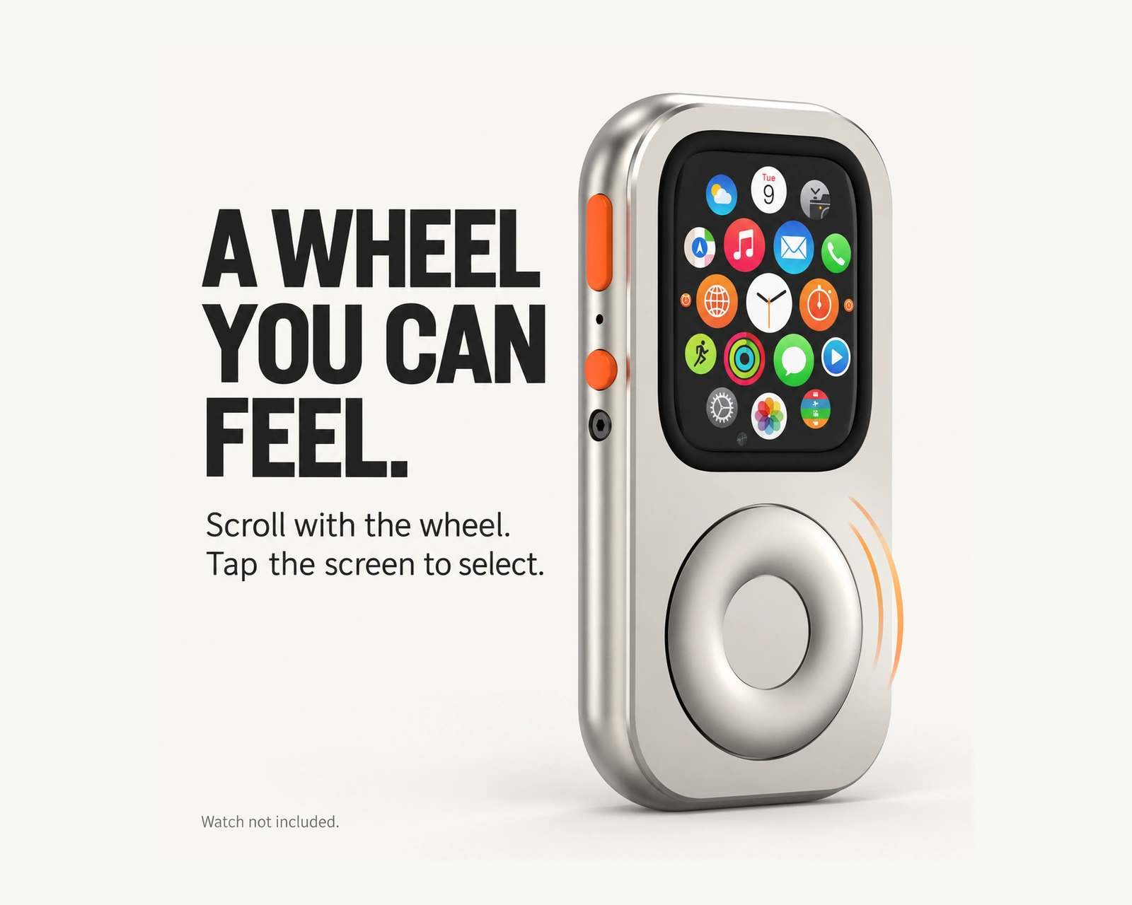 RePod C illustration showing wheel scrolling and touchscreen selection.