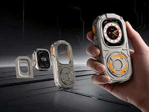RePod P handheld Apple Watch housing shown in a product view, part of JUSTREPOD’s industrial Ultra lineup.