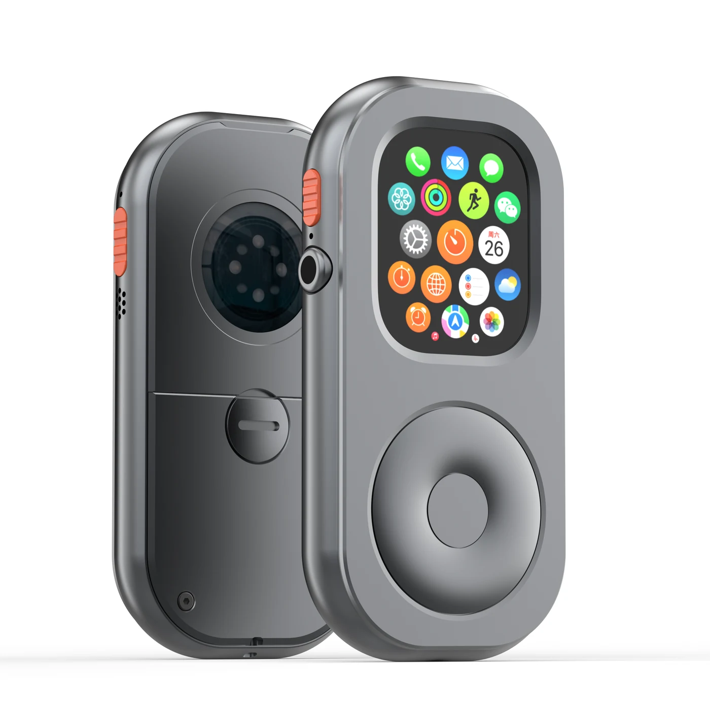 RePod Ultra Apple Watch case presented as a tactile handheld music device